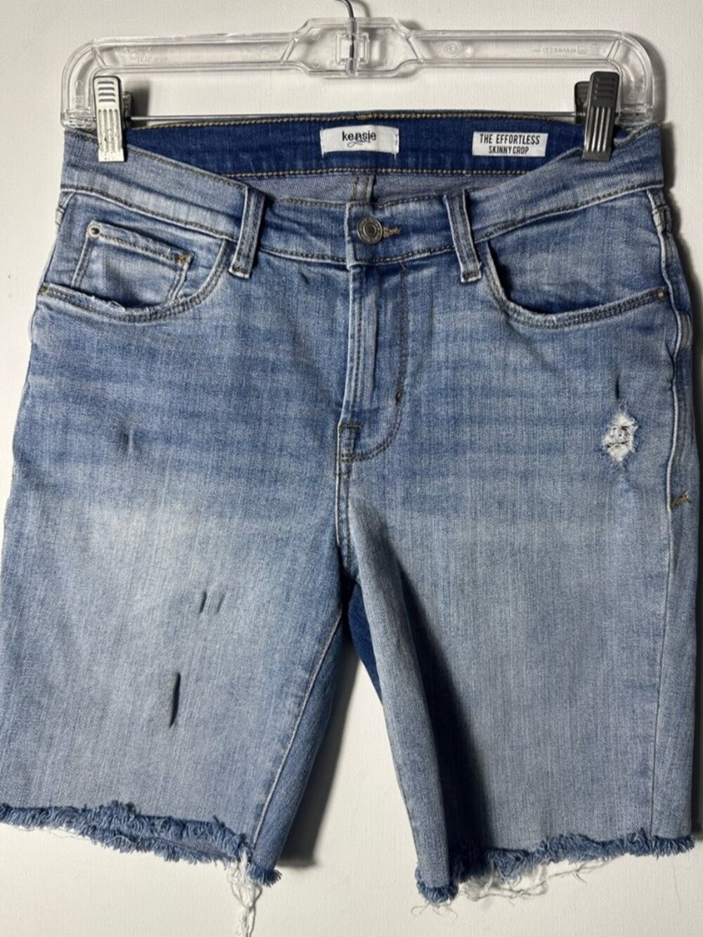 Effortless Skinny Crop Denim Jeans in Light Blue